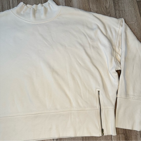 Old Navy Loose Mock Neck Side Zip Tan Sweatshirt 2X - Picture 3 of 6